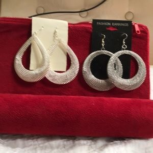 Large mesh drop earrings . One oblong and  one rou